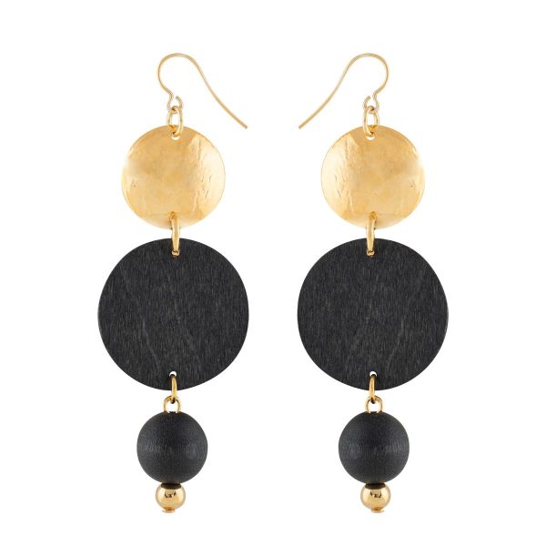 Ilta earrings, black and gold Schn?ppchen